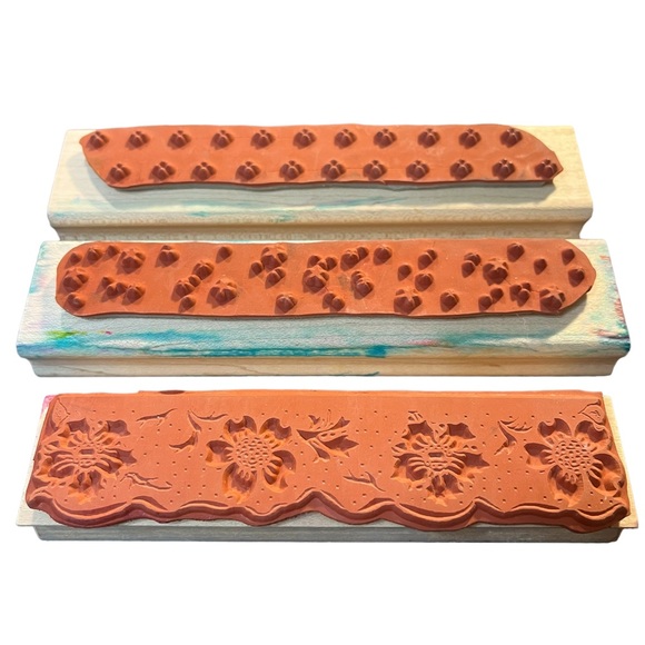 Stampin' Up! (2) & Stamp Oh! Mania (1) Border Rubber Wood Stamps - Picture 4 of 5